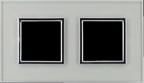 DANTE ramka 2-krotna szklo CREATIVE GLASS SUPER WHITE 4501182 z podkl.