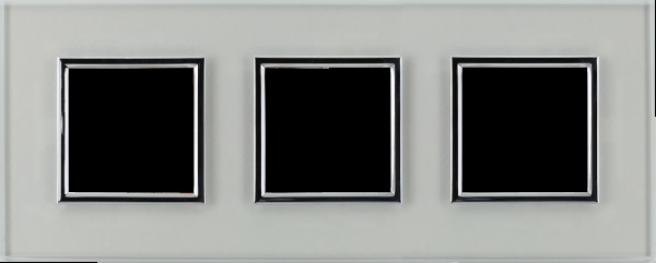 DANTE ramka 3-krotna szklo CREATIVE GLASS SUPER WHITE 4501183 z podkl.