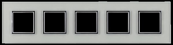 DANTE ramka 5-krotna szklo CREATIVE GLASS SUPER WHITE 4501185 z podkl.