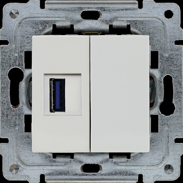 gniazdo DANTE multimedia.USB-3,0 b/r białe szybkozlaczki