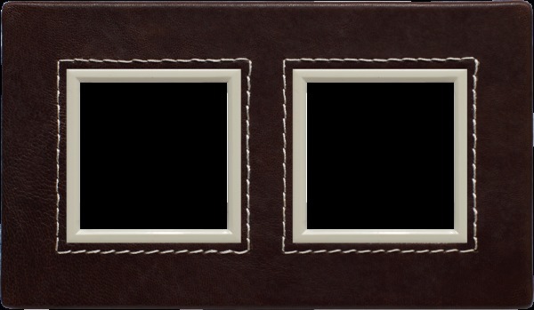 ramka DANTE 2-kr.skora choco