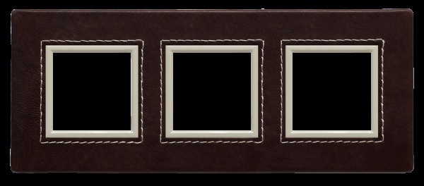 ramka DANTE 3-kr.skora choco