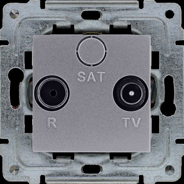 gniazdo DANTE RTV przelotowe b/r inox