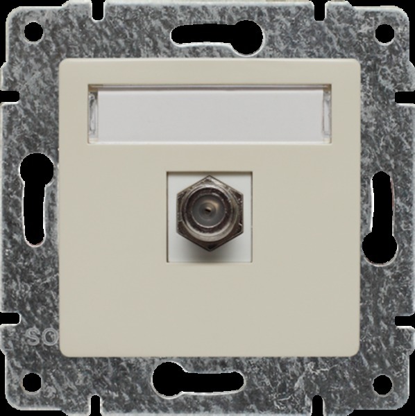 gniazdo VENA pojedyncze TV-SAT typ.F kremowe typ.meski