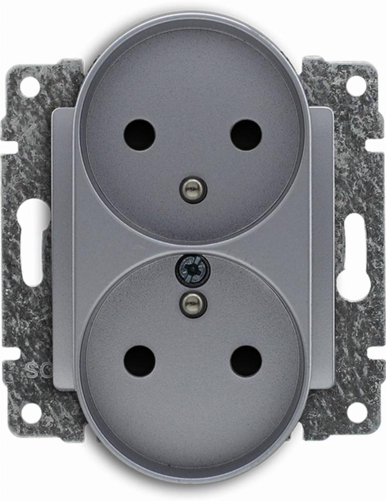 gniazdo VENA2 podwójne b/r z/u aluminium