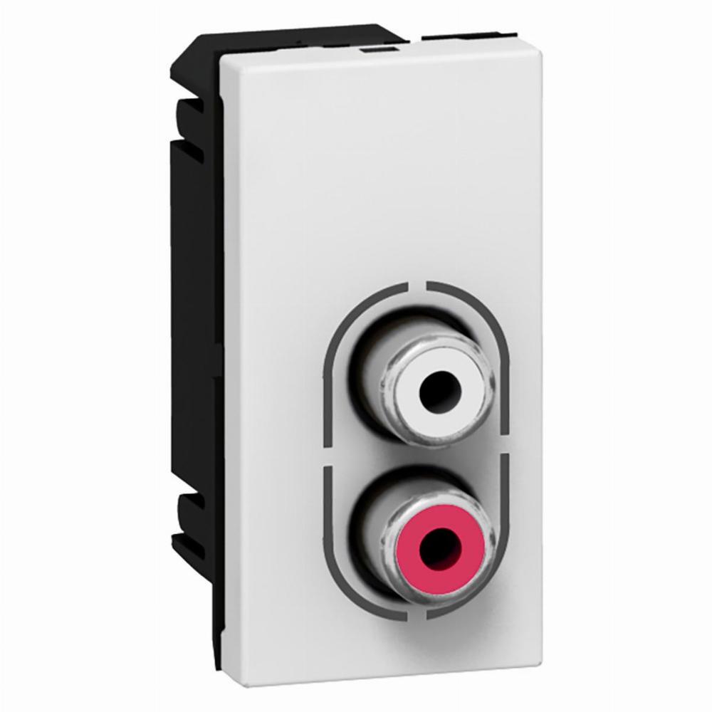 gniazdo M45 2xRCA zenski białe