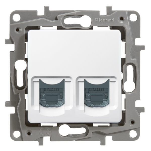 gniazdo NILOE komputerowe podwójne RJ45 STP cat.6 białe