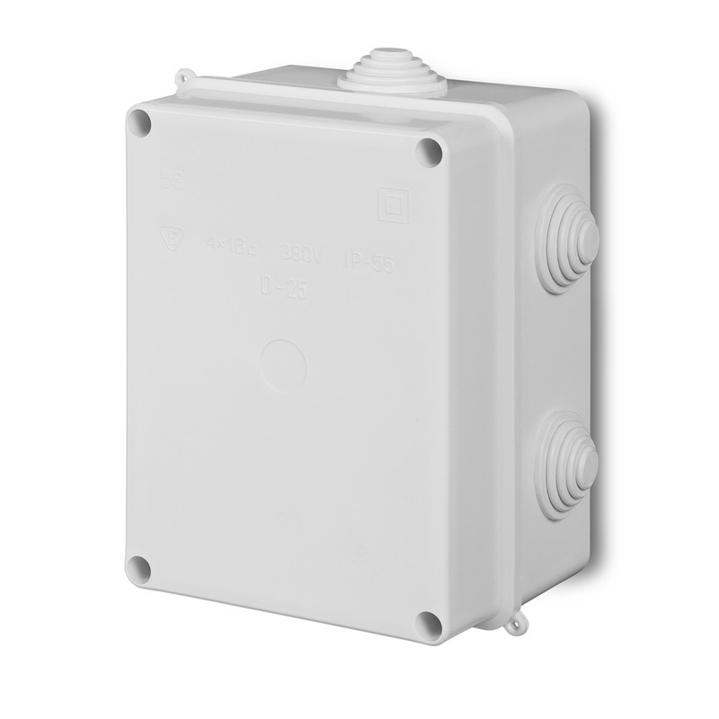 PK-6 puszka natynkowa 158x118x94 6 dławic IP 55 - kolor biały
