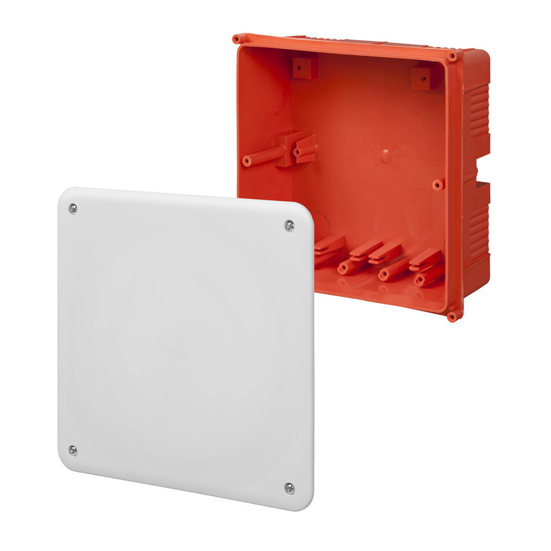INSTALL-BOX puszka podtynkowa 185x185x70 IP 40 - kolor ceglasty
