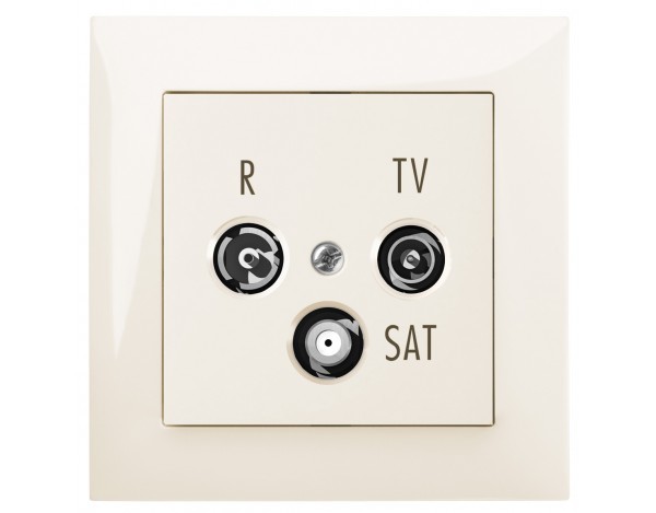 SENTIA gniazdo R-TV-SAT 10dB B/R IP 20 kremowe