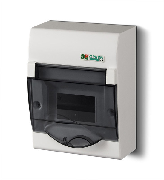GREEN BOX rozdzielnica 1x6 PE+N natynkowa IP 40 - kolor dymny