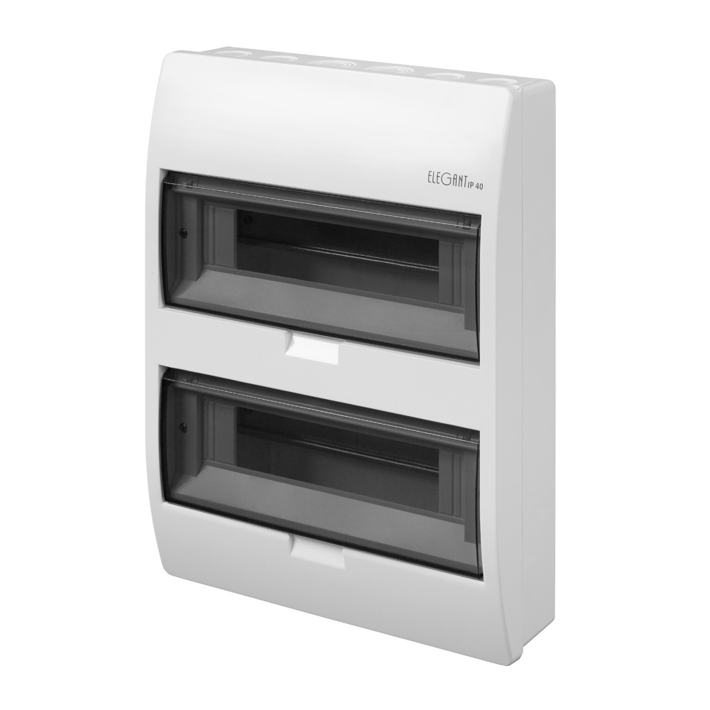 ELEGANT rozdzielnica 2x12 PE+N natynkowa IP 40 - kolor dymny