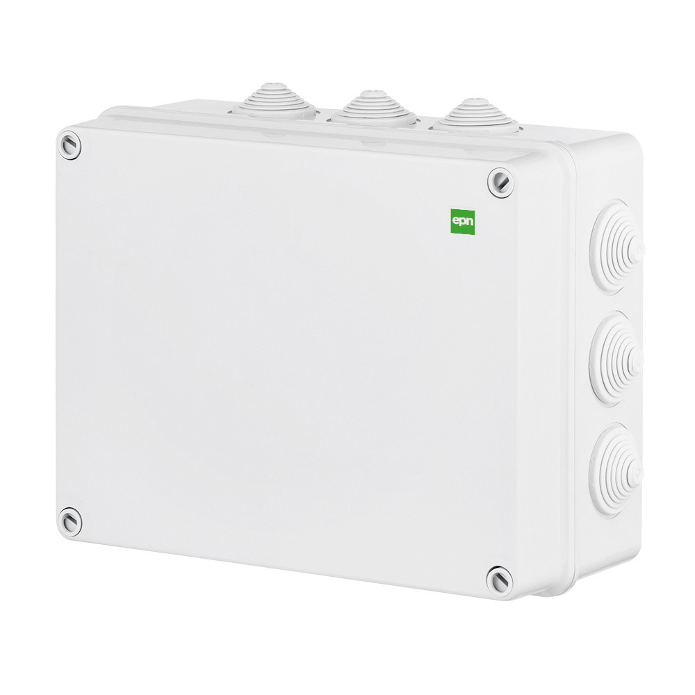 INDUSTRIAL puszka natynkowa 305x244x126 (12 dławic) IP 55 - kolor szary