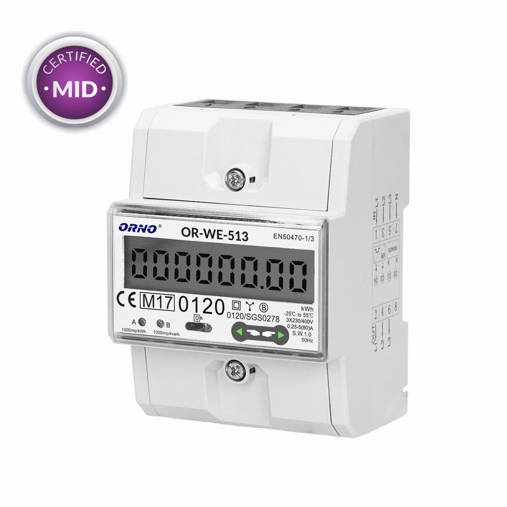 licznik energi elektrycznej 3 fazowy 80A MID OR-WE-513