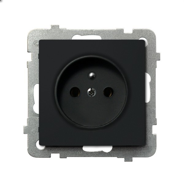 gniazdo SONATA pojedyncze z/u b/r czarne metalowe GP-1RZ/m/33 1080