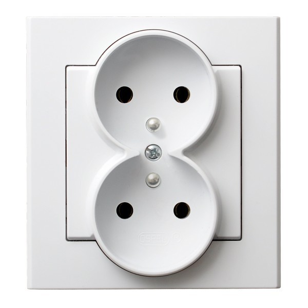 gniazdo SONATA podwójne z/u białe GP-2RZ/00 1086