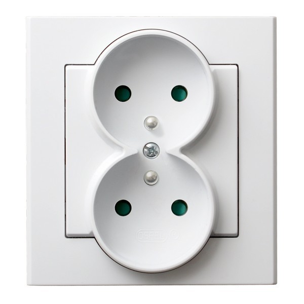gniazdo SONATA podwójne z/u przesl.białe GP-2RZP/00 1086