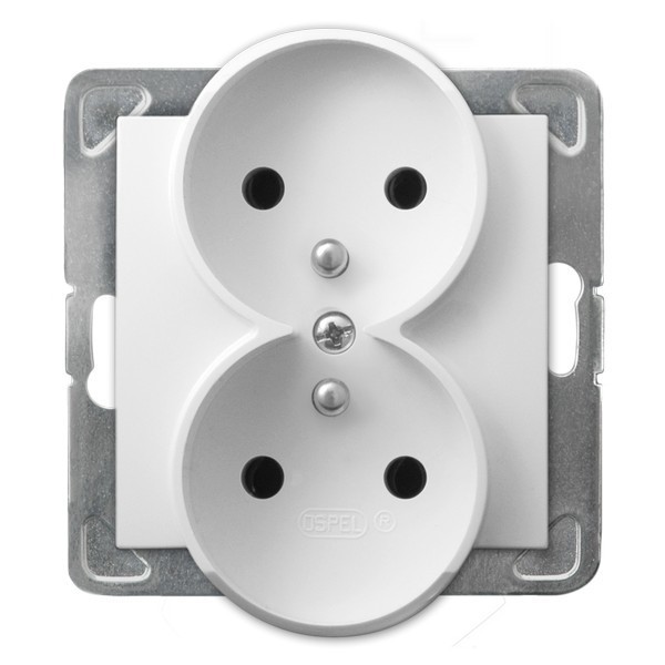 gniazdo IMPRESJA podwójne z/u b/r białe GP-2YRZ/m/00 1023