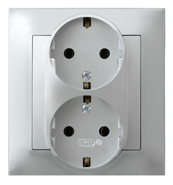 gniazdo IMPRESJA podwójne schuko srebrne GP-2YS/18 1024