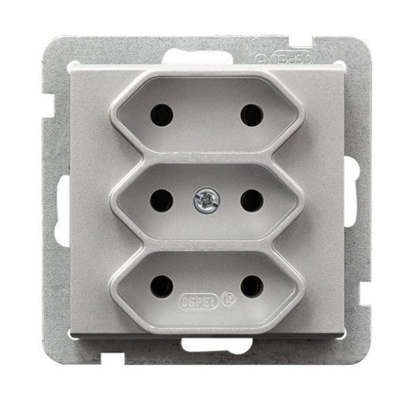 gniazdo SONATA potrojne srebrne m. GP-3R/m/38 1090
