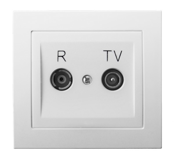 gniazdo KIER RTV przelotowe białe GPA-10WP/00 1723