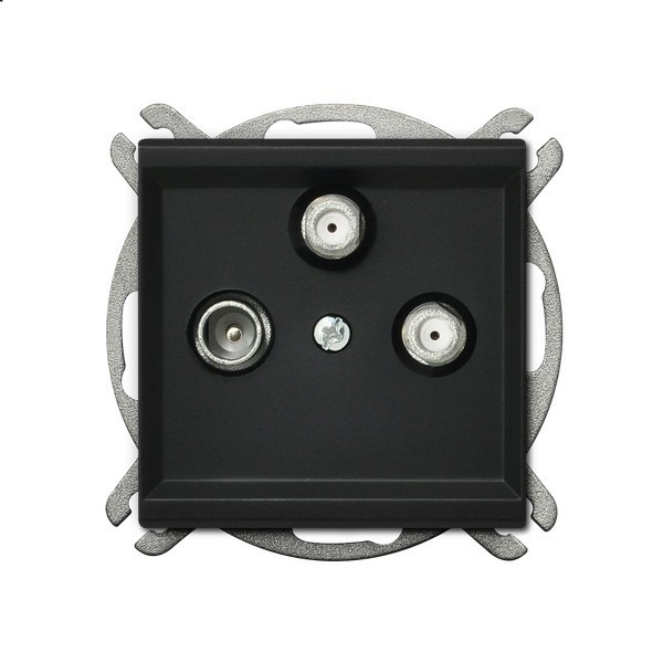 gniazdo SONATA RTV-SAT-SAT b/r czarne metalowe GPA-R2S/m/33 1096