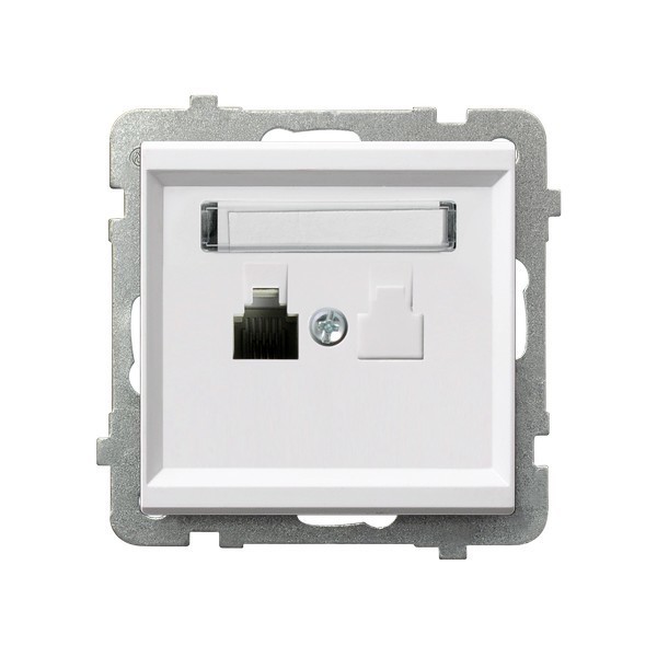 gniazdo SONATA telefoniczne pojedyncze b/r białe GPT-1R/m/00 1098