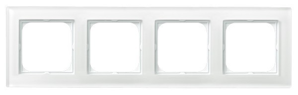 ramka SONATA 4-kr.szkło białe R-4RG/31 1115