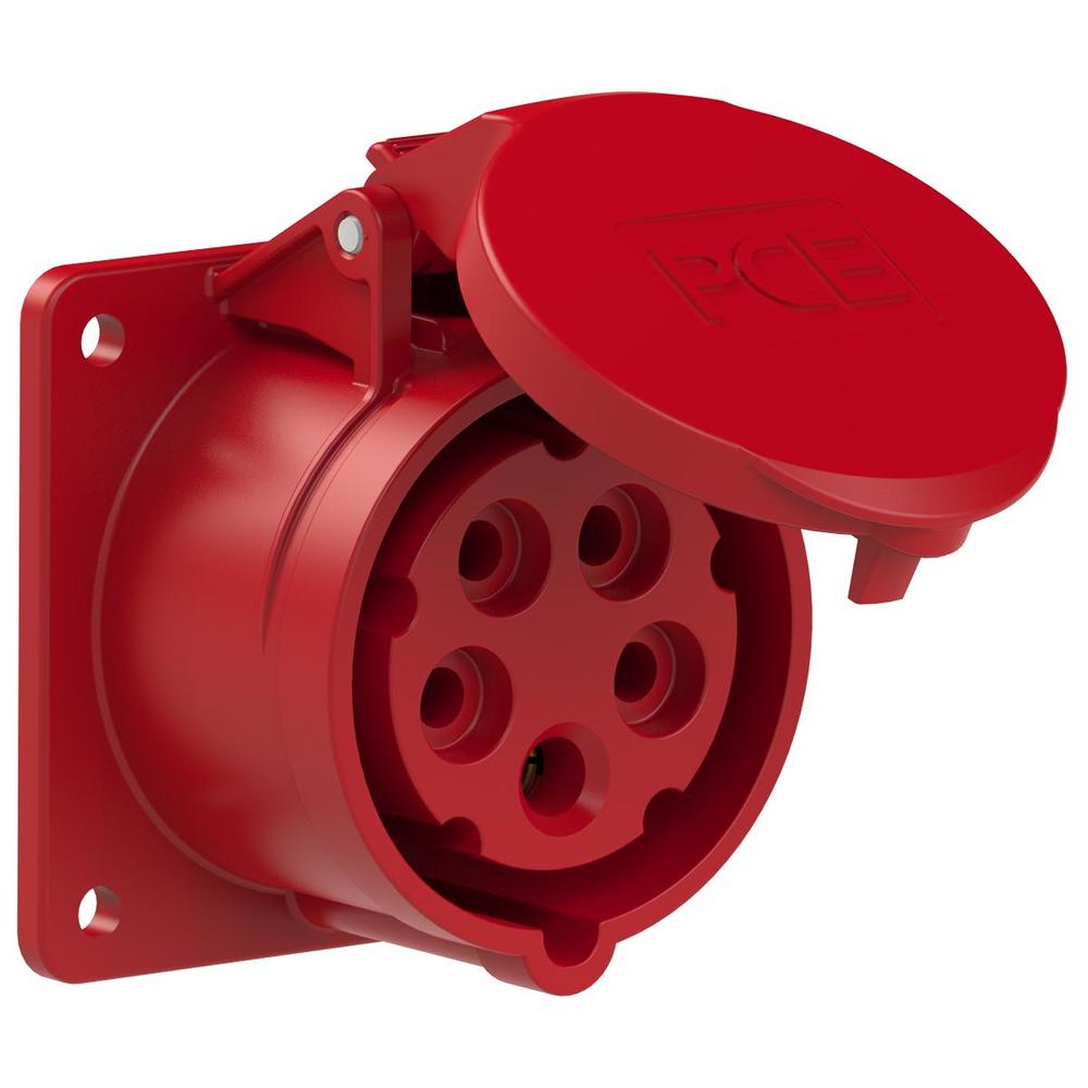 gniazdo siłowe tablicowe proste TWIST 16A/5P 400V 3P+Z+N rozmiar kołnierza 75x75mm IP44/54