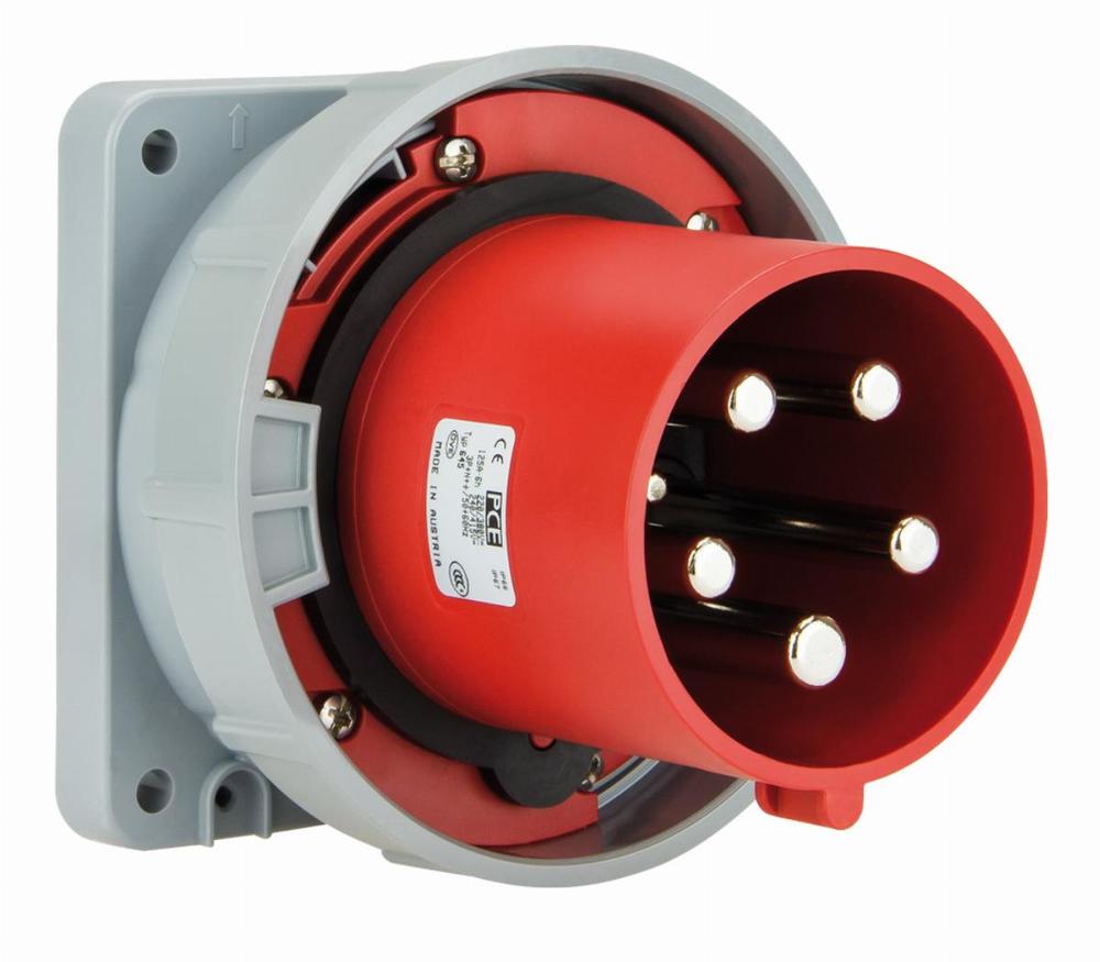 wtyczka siłowa tablicowa 125A 5P 400V IP67 czerwona
