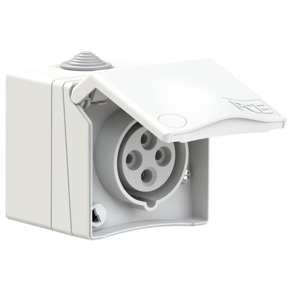 gniazdo siłowe n/t przelotowe 16A/4P 400V 3P+Z (seria design IP44)