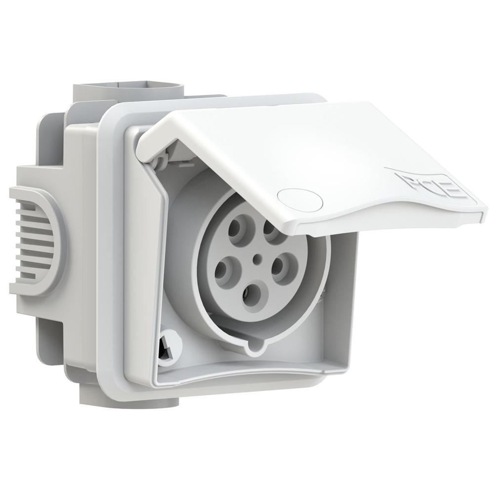 gniazdo siłowe p/t przelotowe 16A/5P 400V 3P+Z+N (seria design IP44)