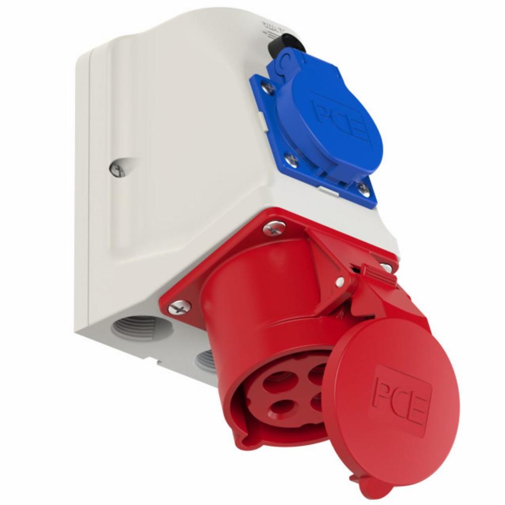 gniazdo KOMBI CEE+230V z bolcem 32A/4P 400V 3P+Z okablowanie