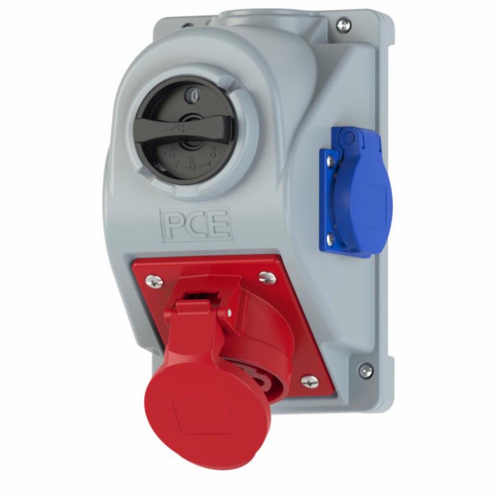 gniazdo z wylacznikiem COMBO-POL 16A/5P 400V 3P+Z+N gniazdo 230V wyl.L-O-P