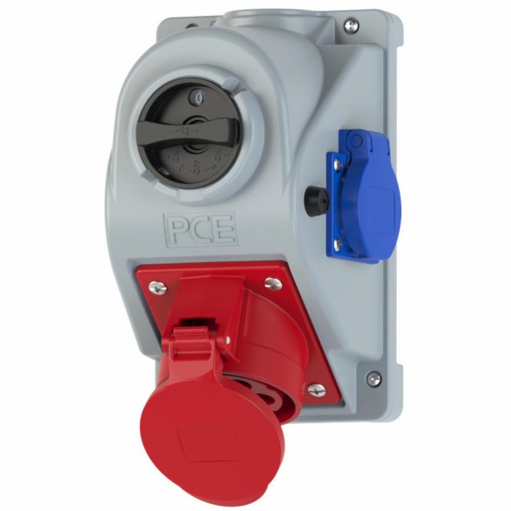 gniazdo z wylacznikiem COMBO-POL 32A/5P 400V 3P+Z+N gniazdo 230V wyl.0-1