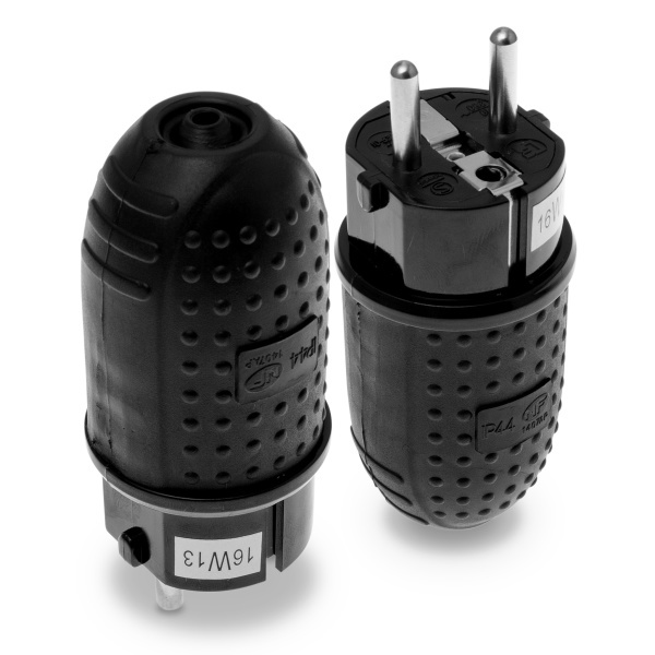 wtyczka WT-60H 2P+Z 16A czarny IP44