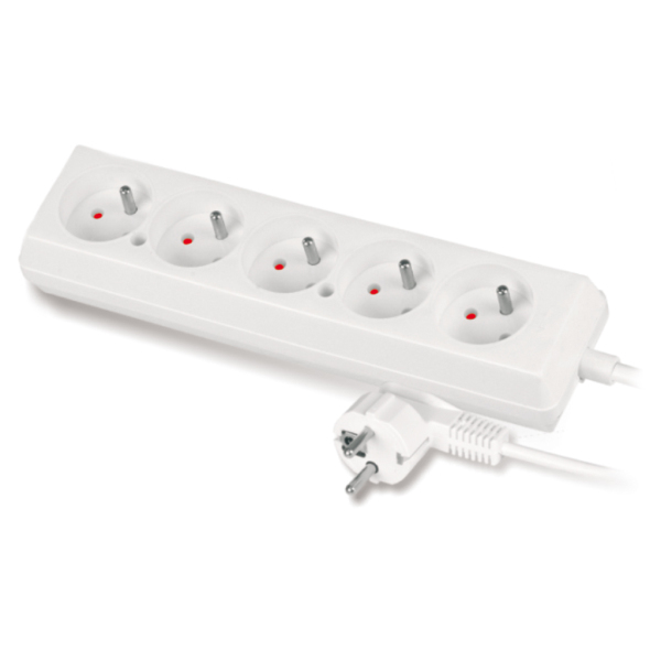 przedłużacz 5gn.z/z 1.5m biały PS-570/1,5