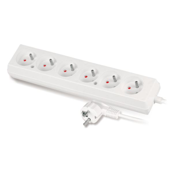 przedłużacz 6gn.z/u 3.0m biały PS-670/3.0