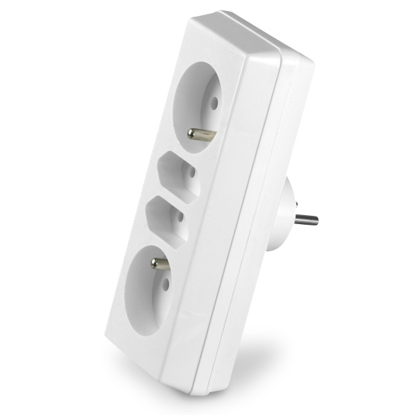rozgałęźnik R-472 biały 2x2P+Z+2x2P/II 2