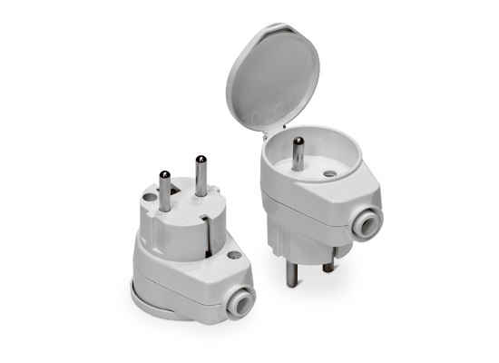 wtyczka katowa z gniazd.WT 2P/16A 230V biały WT-16U/G-K biały