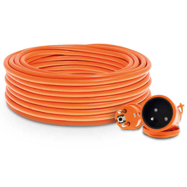 przedłużacz 30m 3x1 2P+Z 10A 2500W wt.IP44 gn.klap PO-ST/30M/3X1/H05VV-F pomaran.