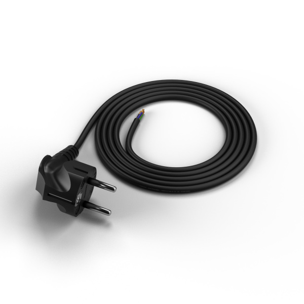 przewód +wtyczka 1,5m 3x1 czarny PP-50/1,5M/3X1/OMY ŻO/CZARNY