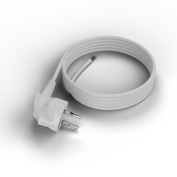 przewód +wtyczka 3m 3x1 biały PP-50/3M/3X1/OMY ŻO/BIAŁY