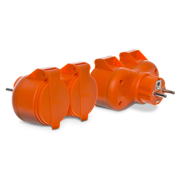 rozgałęźnik podw.2x2p+z 16A IP44 pomaranczowy