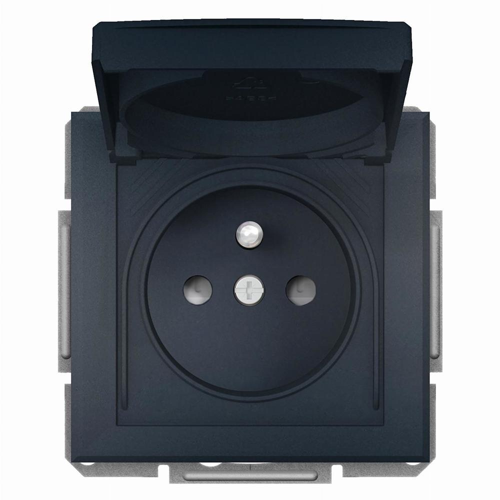 ASFORA gniazdo pojedyncze z/u IP44 z klapka antracytowe EPH2800671