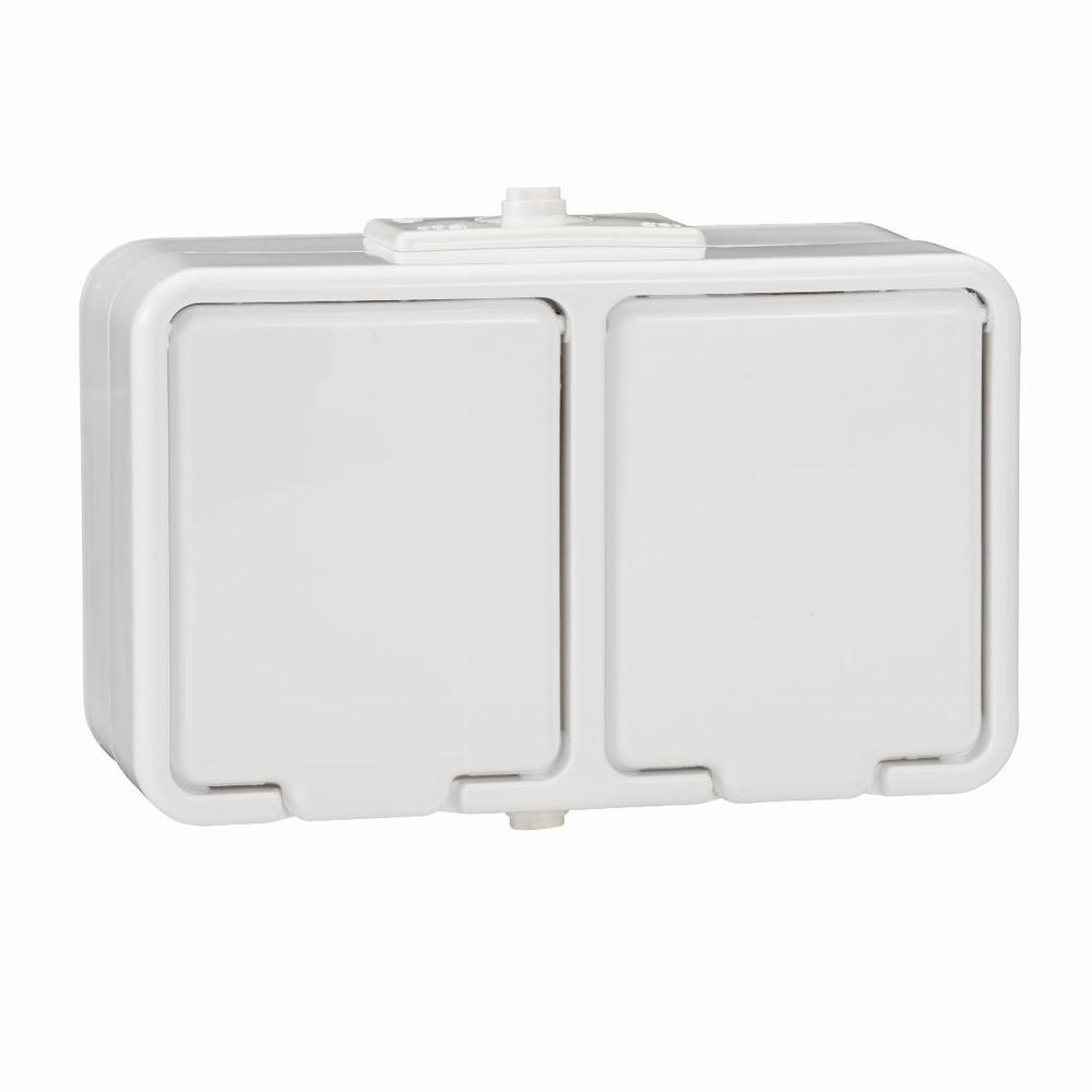 gniazdo CEDAR podwójne z/u n/t biały