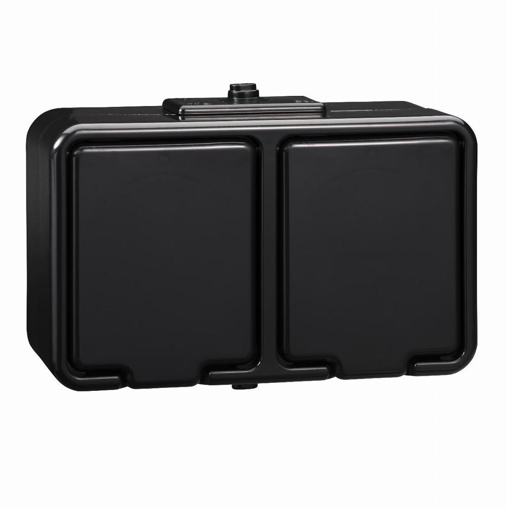 gniazdo CEDAR podwójne z/u n/t czarny
