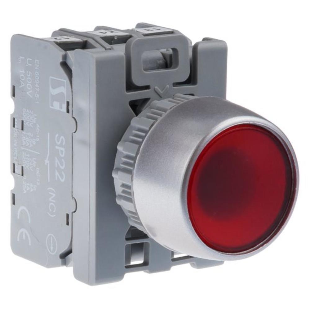 przycisk podsw.SP22-KLZ-10-24-LED\AC/DC zielony