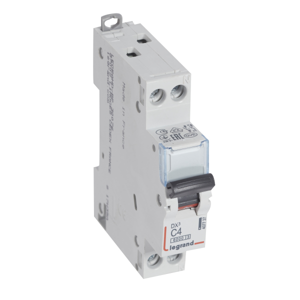 wyłącznik naprądowy S 301N 1P+N C 4 6000A SERII DX3, Legrand