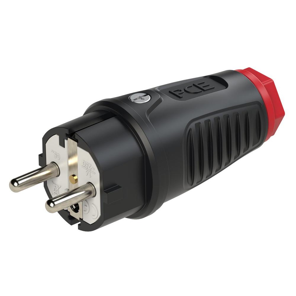 wtyczka gumowa 16A 230V UNI-SCHUKO IP54 TAURUS2 pierścień czerwony